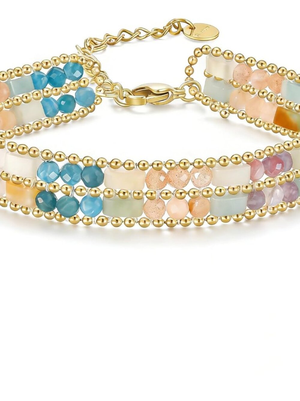 Durable Stainless Steel Clasp Chakra Bracelet - Perfect Layered Gift for Women